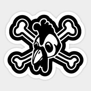 Cute Chicken Skull and Crossbones Sticker